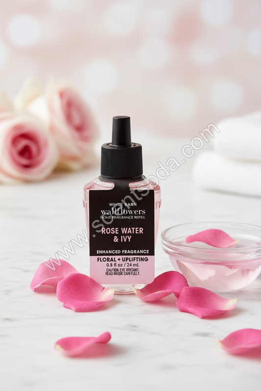 Rose Water & Ivy Wallflower Refill - Marble & Rose Water Background