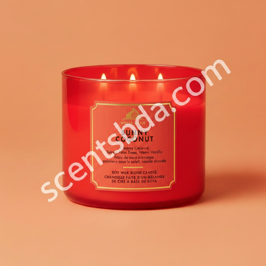 Sunny Coconut Candle - Solid Background with Watermark