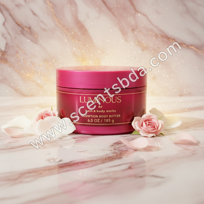 Luminous Whipped Body Butter – Rose Gold Marble Background