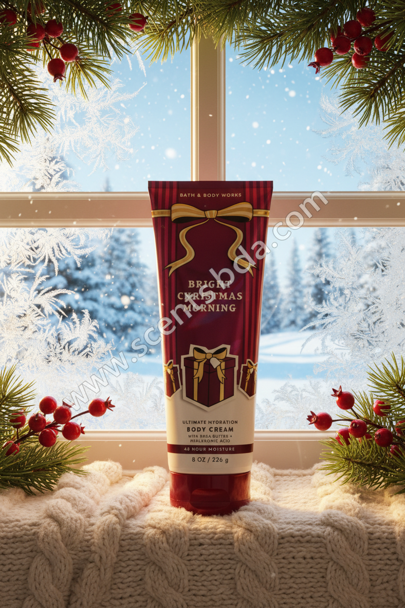 Bright Christmas Morning Body Cream – Frosted Windowsill Background