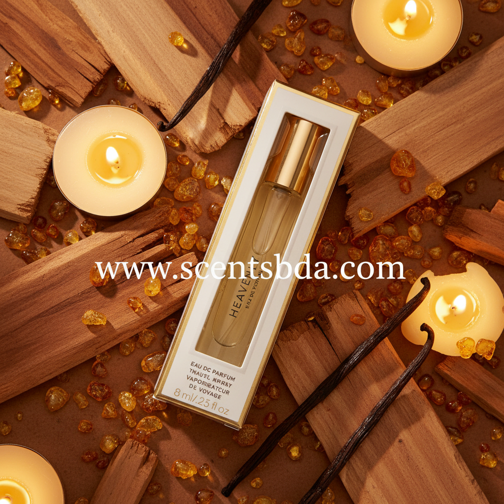 Heavenly Travel Size Perfume – Sandalwood & Vanilla Background