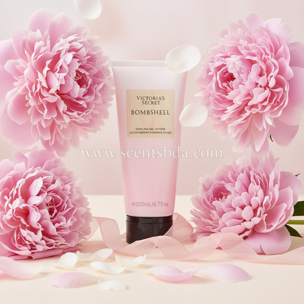Bombshell Cooling Gel Lotion - Peony Paradise with www.scentsbda.com watermark