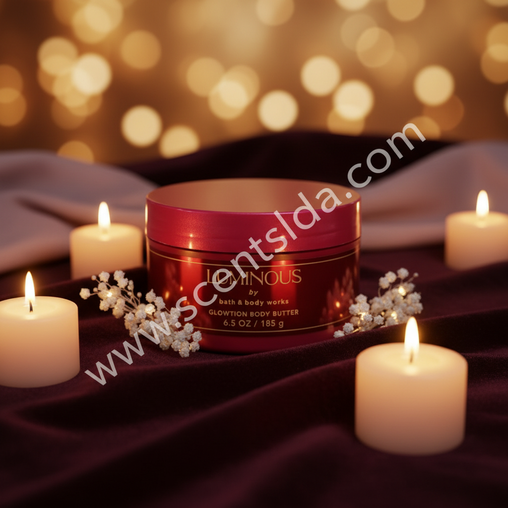Luminous Whipped Body Butter – Dark Velvet & Candlelight Background