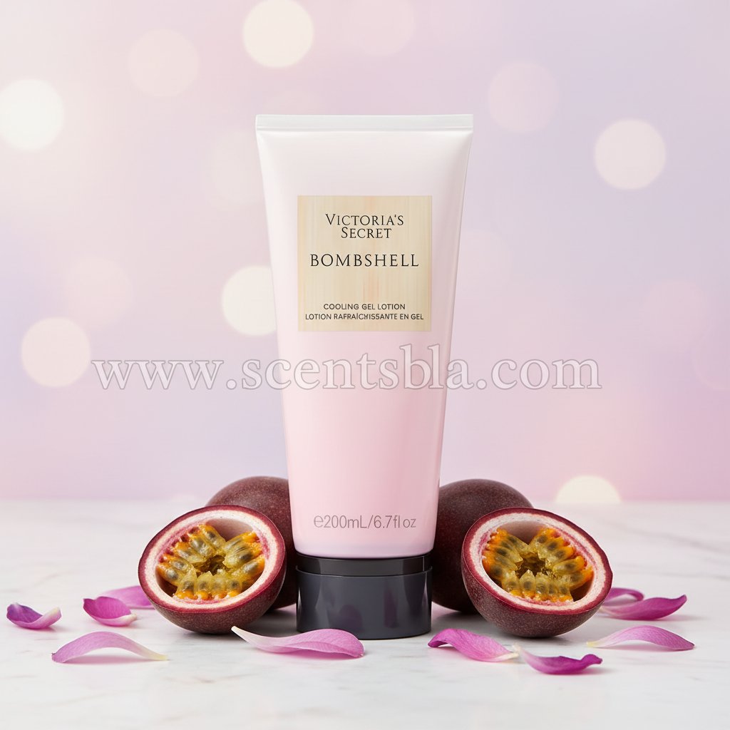 Bombshell Cooling Gel Lotion - Passion Fruit Dream with www.scentsbda.com watermark