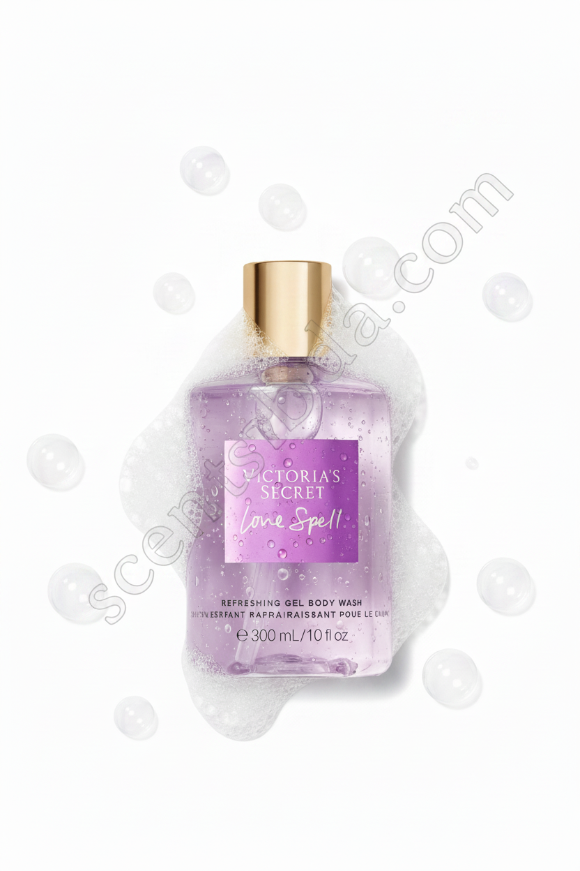 Love Spell body wash with bubbles