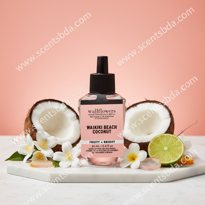 Waikiki Beach Coconut Wallflower Refill - Coral Marble Background
