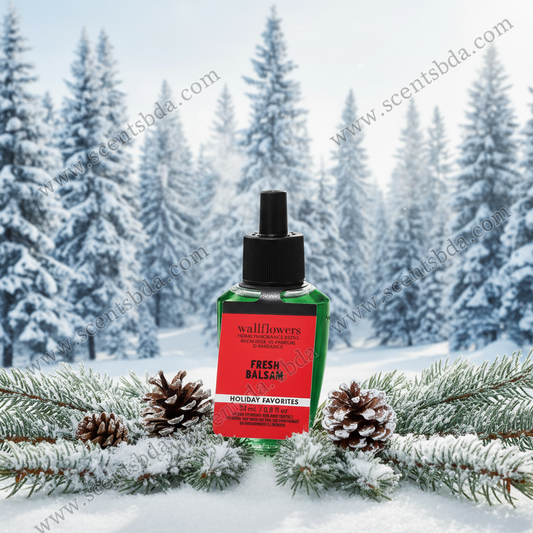 Fresh Balsam Wallflower Refill - Snowy Evergreen Forest Background
