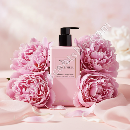 Bombshell lotion - Peony Paradise with www.scentsbda.com watermark