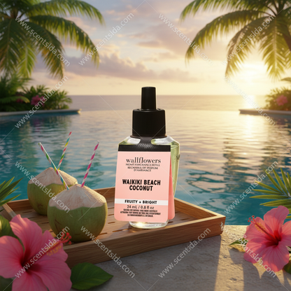 Waikiki Beach Coconut Wallflower Refill - Tropical Poolside Background