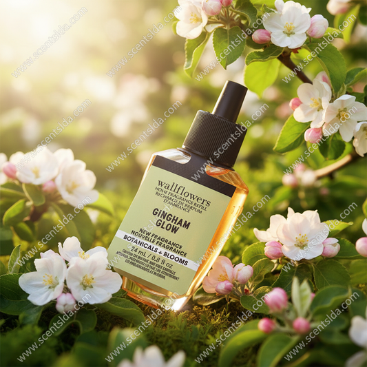 Gingham Glow Wallflower Refill - Sunny Garden Background