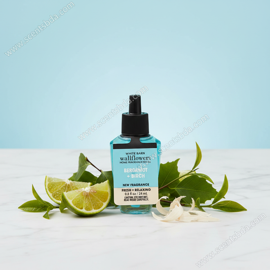 Bergamot + Birch Wallflower Refill - Sky Blue Marble Background
