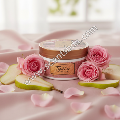Together Weather Whipped Body Butter – Fresh Pear & Rose Background