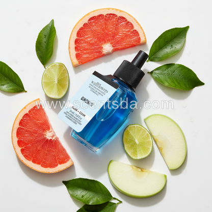 Gingham Wallflower Refill with sliced grapefruit, crisp apples and citrus leaves