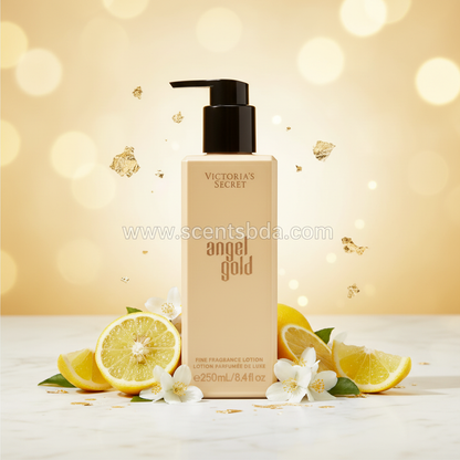 Angel Gold Lotion - Bergamot & Gold with www.scentsbda.com watermark
