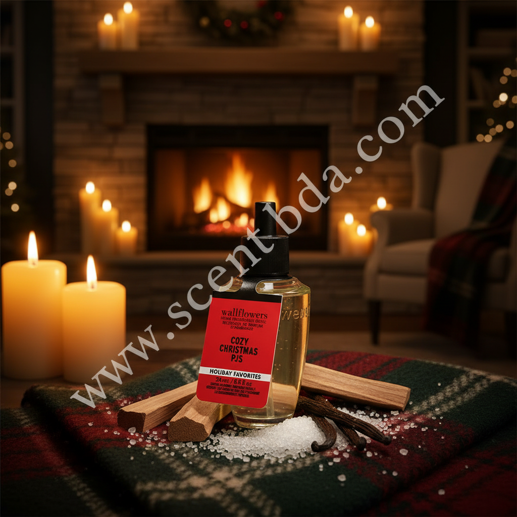 Cozy Christmas PJs Wallflower – Warm Sandalwood & Sugared Vanilla Background