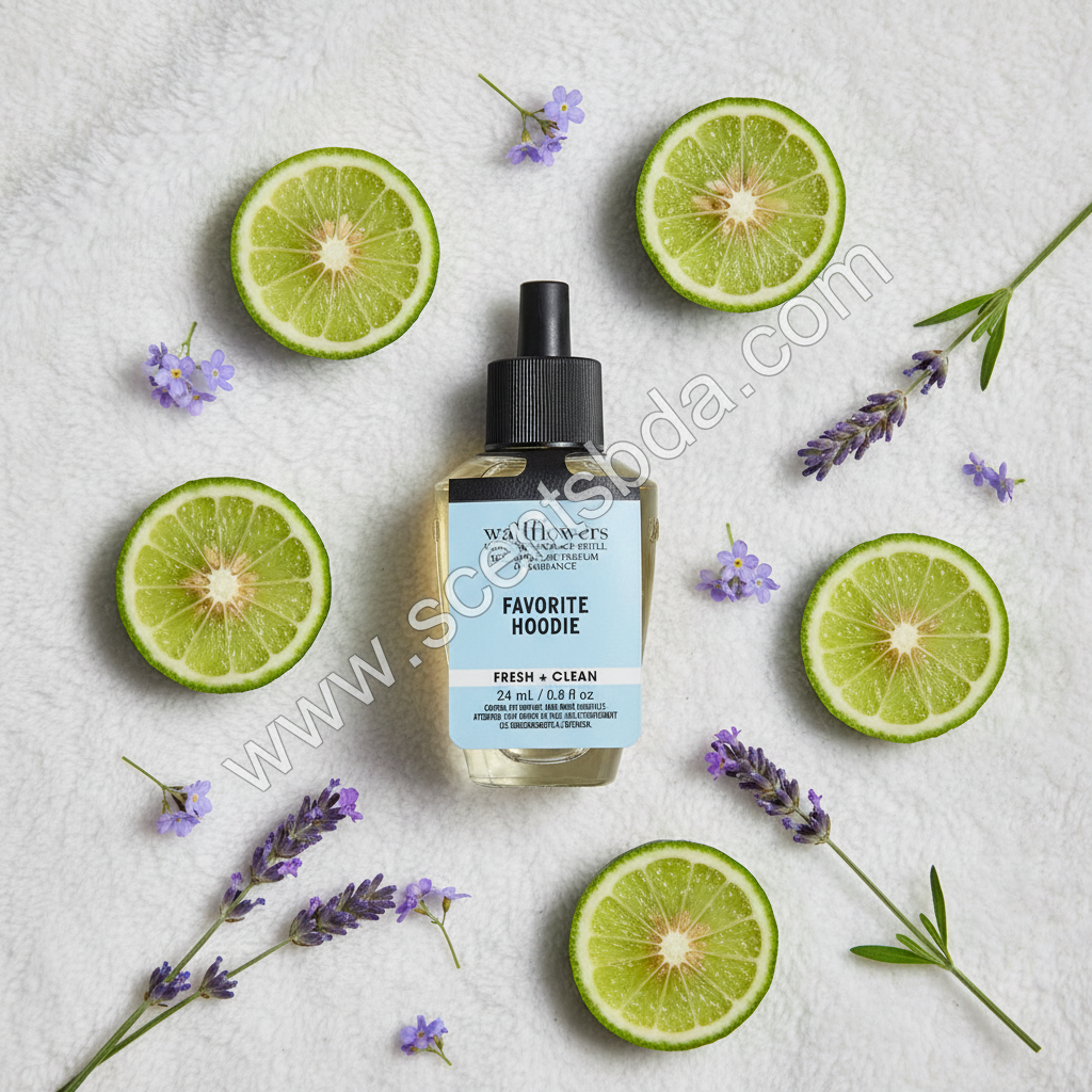 Favorite Hoodie Wallflower Refill with bergamot slices and lavender sprigs