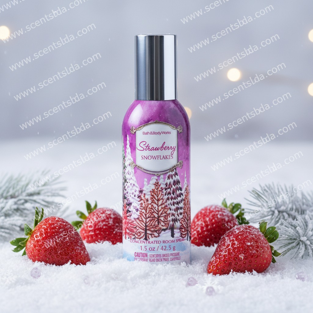 Strawberry Snowflakes Room Spray - Winter Berry Background