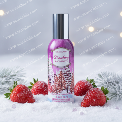 Strawberry Snowflakes Room Spray - Winter Berry Background