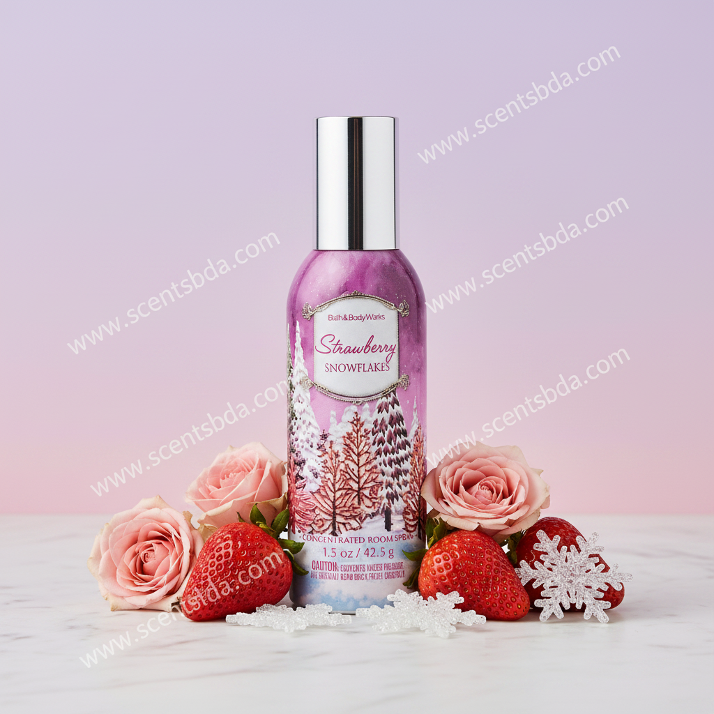 Strawberry Snowflakes Room Spray - Lavender Marble Background