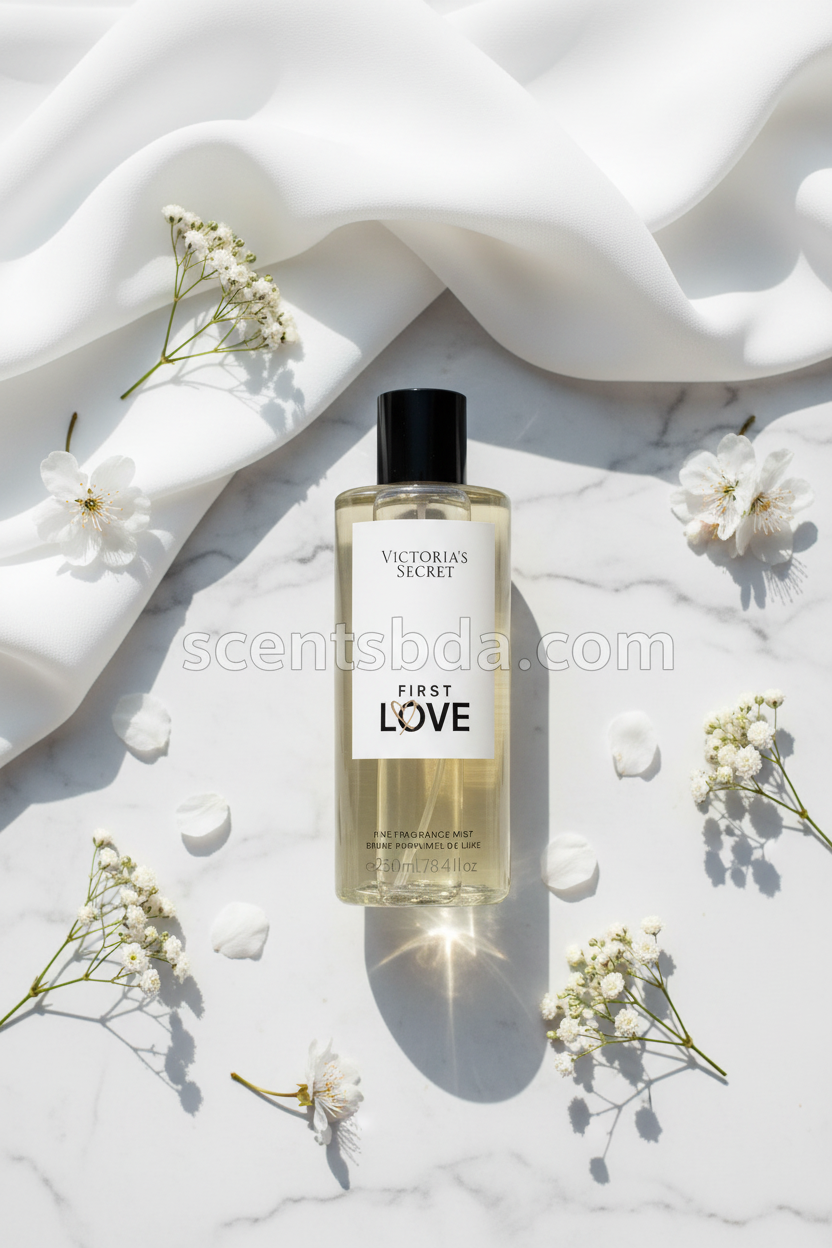 Victoria's Secret First Love Fine Fragrance Mist - Flatlay on Marble