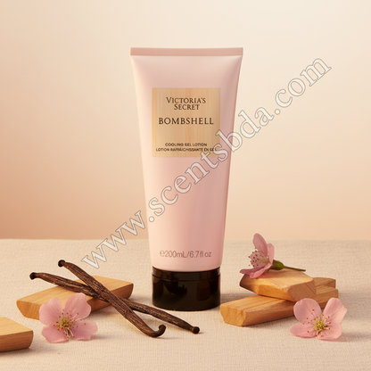 Bombshell Cooling Gel Lotion - Vanilla Woods with www.scentsbda.com watermark