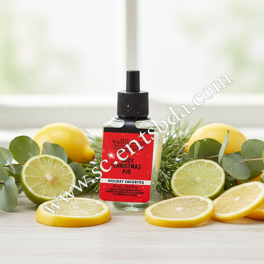 Cozy Christmas PJs Wallflower – Sparkling Bergamot & Citrus Background