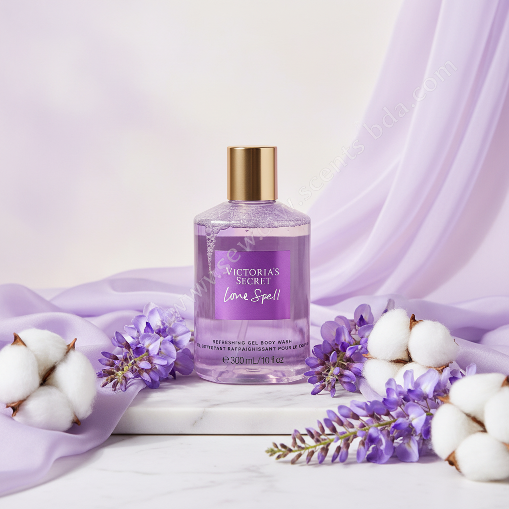 Love Spell Body Wash - White Musk & Wisteria with www.scentsbda.com watermark