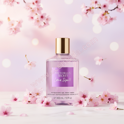 Love Spell Body Wash - Cherry Blossom Magic with www.scentsbda.com watermark
