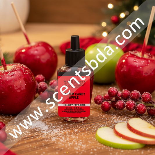 Winter Candy Apple Wallflower Refill with candy apples, red berries and sugar-dusted apple slices