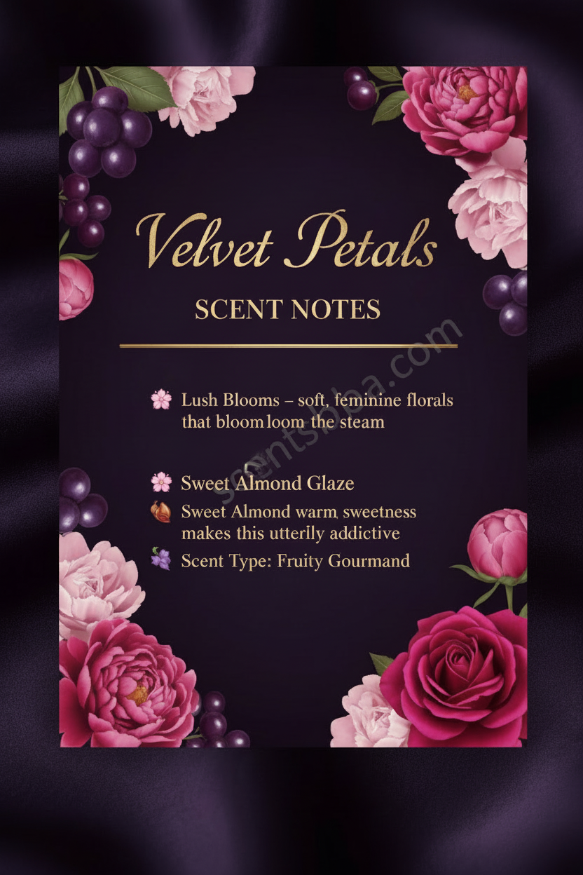 Velvet Petals scent card lavender and purple