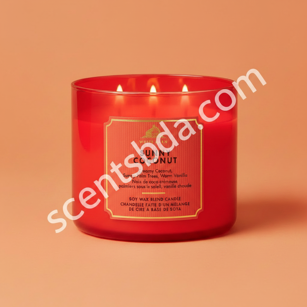 Sunny Coconut Candle - Solid Background with Watermark